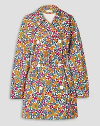 Marni Belted double-breasted floral-print cotton-blend twill coat - White White