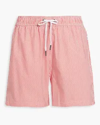 Onia Charles short-length striped seersucker swim shorts - Red Red