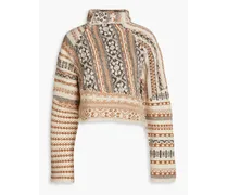 Hollis Fair Isle jacquard-knit wool-blend turtleneck sweater - Brown