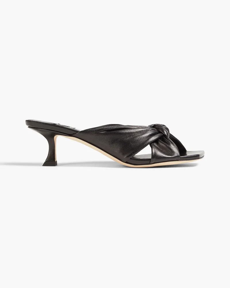 Jimmy Choo Avenue 50 knotted leather mules - Black Black