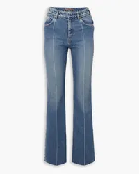 Petar Petrov Frayed high-rise flared jeans - Blue Blue