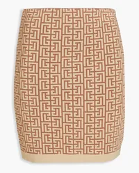 Balmain Metallic jacquard-knit mini skirt - Neutral Neutral