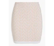 Balmain Metallic jacquard-knit mini skirt - Neutral Neutral