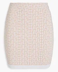 Balmain Metallic jacquard-knit mini skirt - Neutral Neutral