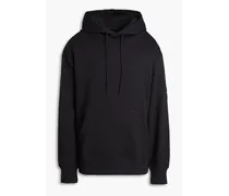 French cotton-terry drawstring hoodie - Black