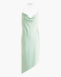 Alice + Olivia Alice Olivia - Harmony asymmetric satin-crepe halterneck mini dress - Green Green