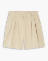 Totême Pleated cotton-twill shorts - Neutral Neutral