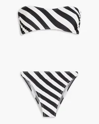 Norma Kamali Sunglass striped bandeau bikini - Black Black