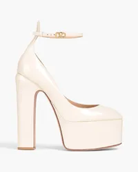 Valentino Garavani Tan-Go patent-leather platform pumps - White White