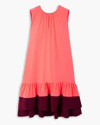 Roksanda Ilincic Fuerza ruffled two-tone neon crepe mini dress - Orange Orange