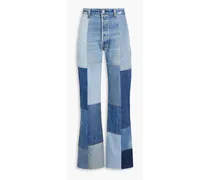 Amina patchwork high-rise straight-leg jeans - Blue