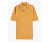 Faustino cotton, Lyocell and linen-blend terry polo shirt - Yellow