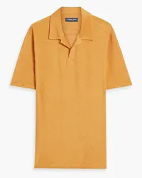 Frescobol Carioca Faustino cotton, Lyocell and linen-blend terry polo shirt - Yellow Yellow