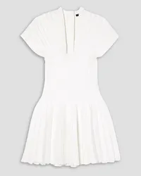 Balmain Pleated knitted mini dress - White White