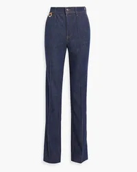 Zimmermann Embroidered high-rise straight-leg jeans - Blue Blue