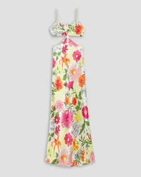 Reformation Poppies cutout floral-print silk-charmeuse maxi dress - White White