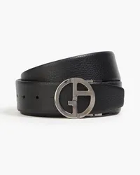 Giorgio Armani Pebbled-leather belt - Black Black