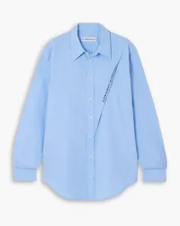 Y/PROJECT Embroidered cotton-poplin shirt - Blue Blue