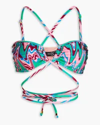 Pat Bo Printed wrap bikini top - Pink Pink