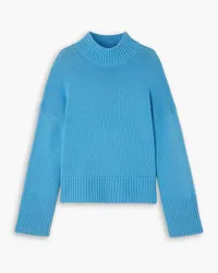 Vince Wool and cashmere-blend turtleneck sweater - Blue Blue