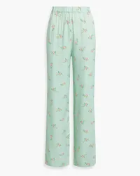 SLEEPER Floral-print satin pajama pants - Green Green