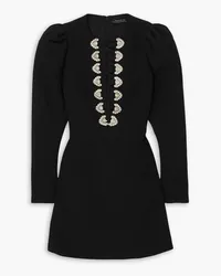 Andrew GN Crystal-embellished crepe mini dress - Black Black