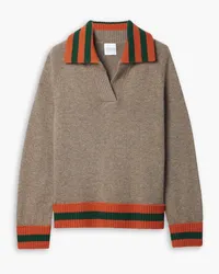 Madeleine Thompson Imogen striped wool and cashmere-blend sweater - Neutral Neutral