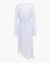 See by Chloé Gathered silk-crepon midi dress - Purple Purple