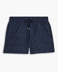 Frescobol Carioca Short-length jacquard swim shorts - Blue Blue