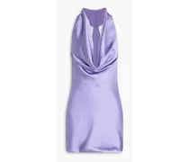 Draped satin mini dress - Purple
