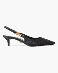 Versace Embellished brocade slingback pumps - Black Black