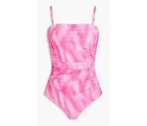 Ruched printed swimsuit - Pink