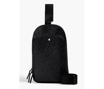 Embossed leather messenger bag - Black - OneSize