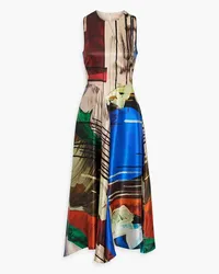 Roksanda Ilincic Printed silk-satin midi dress - Blue Blue