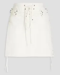 RE/DONE Lace-up denim mini skirt - White White