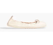 Leather ballet flats - White