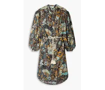 Agadir belted printed cotton-blend voile dress - Multicolor