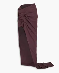 Rick Owens Edfu draped brushed wool maxi skirt - Purple Purple