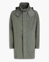 Canali Crinkled shell hooded parka - Green Green