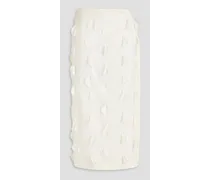 Draggiu appliquéd cotton midi skirt - White