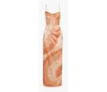 Marlene tie-dyed silk-blend maxi slip dress - Neutral