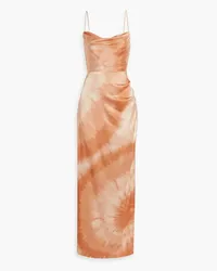 Retrofête Marlene tie-dyed silk-blend maxi slip dress - Neutral Neutral