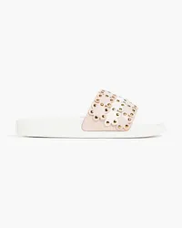 RED Valentino Flower Puzzle studded leather slides - Pink Pink