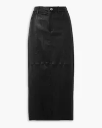 SPRWMN Paneled leather maxi skirt - Black Black