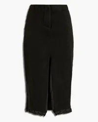 Acne Studios Shell-paneled wool-felt midi skirt - Gray Gray