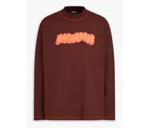 Pate A Modeler logo-print cotton-jersey T-shirt - Burgundy