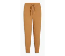 French cotton-terry track pants - Brown