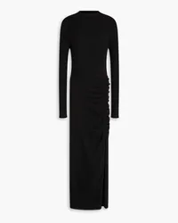 Sandro Ribbed wool-blend midi dress - Black Black