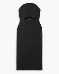 Roland Mouret Strapless cutout wool-crepe midi dress - Black Black