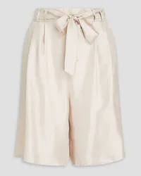 Le Kasha 1918 Pleated silk-twill shorts - White White